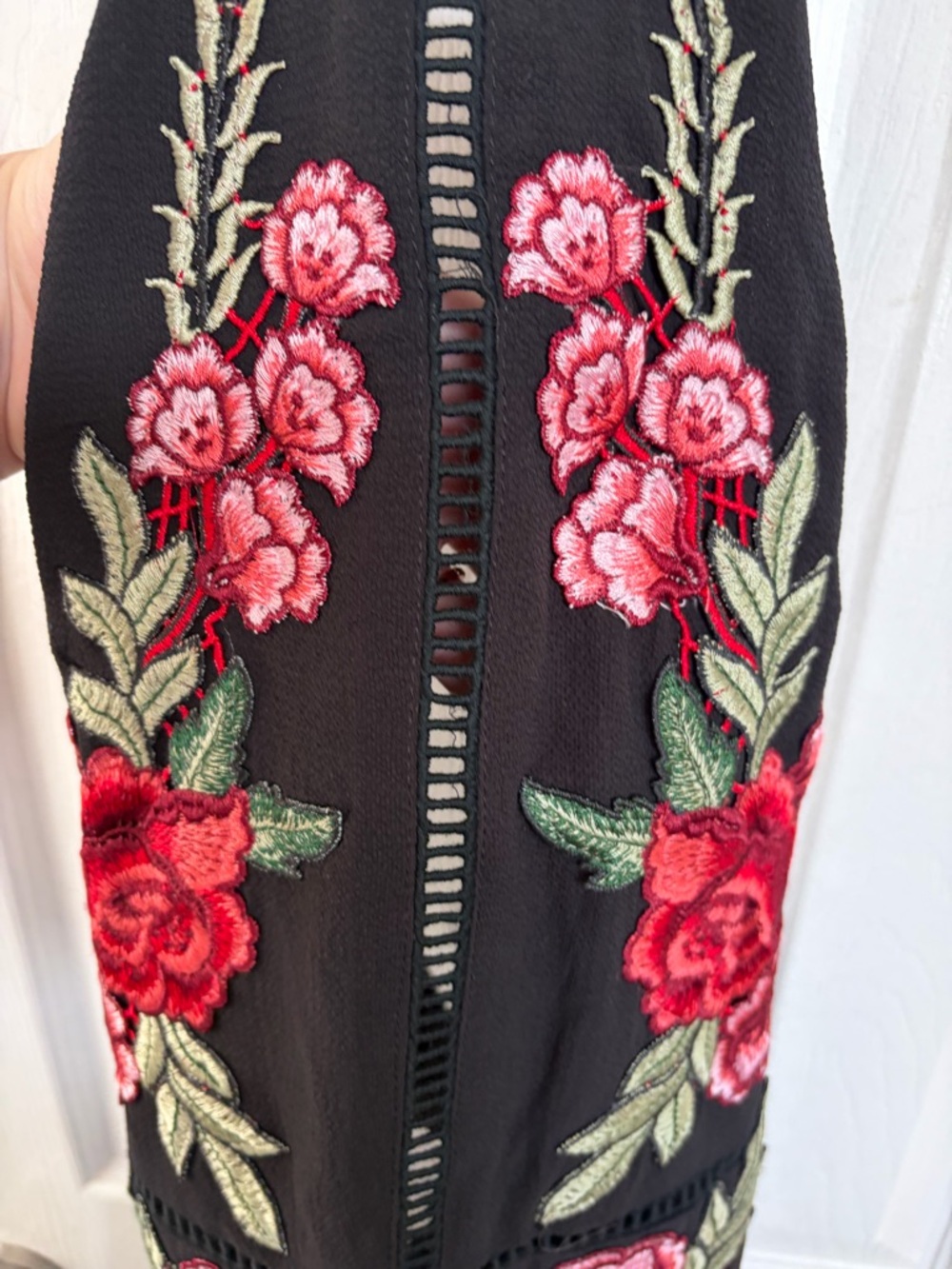 Luxxel Halter Neck Floral Embroidered Maxi Dress - Picture 4 of 9